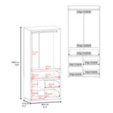 Closet Alpine Wengue 80.2x179.6cm Con Tres Cajones y Dos Puertas - CLOSETS | Bylmo