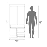 Closet Alpine Wengue 80.2x179.6cm Con Tres Cajones y Dos Puertas - CLOSETS | Bylmo
