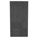 Closet Austral Roble Gris 90x180cm Con Dos Cajones y Tres Puertas - CLOSETS | Bylmo