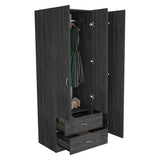 Closet Austral Roble Gris 90x180cm Con Dos Cajones y Tres Puertas - CLOSETS | Bylmo
