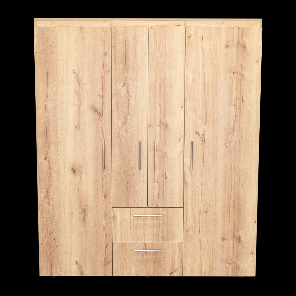 Closet Bariloche Eco Duna y Blanco 150.3x177.9cm Con Dos Cajones y Cuatro Puertas - CLOSETS | Bylmo