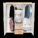 Closet Bariloche Eco Duna y Blanco 150.3x177.9cm Con Dos Cajones y Cuatro Puertas - CLOSETS | Bylmo