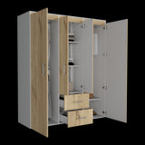 Closet Bariloche Eco Duna y Blanco 150.3x177.9cm Con Dos Cajones y Cuatro Puertas - CLOSETS | Bylmo