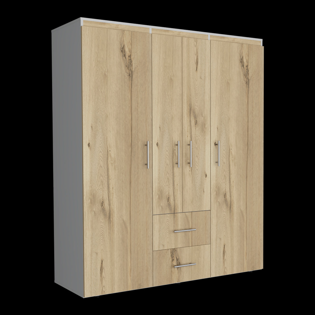 Closet Bariloche Eco Duna y Blanco 150.3x177.9cm Con Dos Cajones y Cuatro Puertas - CLOSETS | Bylmo