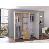 Closet Bariloche Eco Duna y Blanco 150.3x177.9cm Con Dos Cajones y Cuatro Puertas - CLOSETS | Bylmo