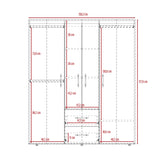 Closet Bariloche Eco Duna y Blanco 150.3x177.9cm Con Dos Cajones y Cuatro Puertas - CLOSETS | Bylmo
