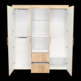 Closet Bariloche Eco Duna y Blanco 150.3x177.9cm Con Dos Cajones y Cuatro Puertas - CLOSETS | Bylmo