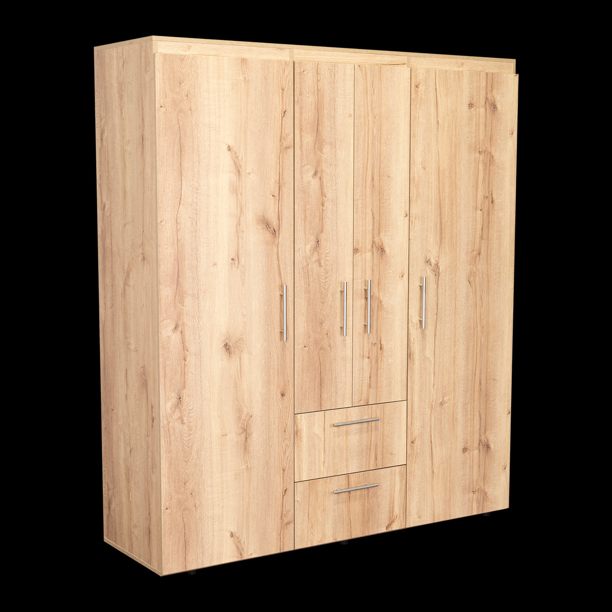 Closet Bariloche Eco Duna y Blanco 150.3x177.9cm Con Dos Cajones y Cuatro Puertas - CLOSETS | Bylmo