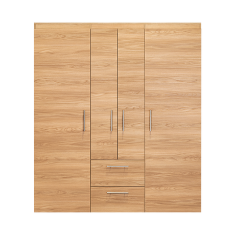 Closet Bariloche Eco Fresno Europeo y Wengue 150.3x177.9cm Con Dos Cajones y Cuatro Puertas - CLOSETS | Bylmo