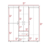Closet Bariloche Eco Fresno Europeo y Wengue 150.3x177.9cm Con Dos Cajones y Cuatro Puertas - CLOSETS | Bylmo