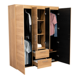 Closet Bariloche Eco Fresno Europeo y Wengue 150.3x177.9cm Con Dos Cajones y Cuatro Puertas - CLOSETS | Bylmo
