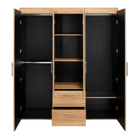 Closet Bariloche Eco Fresno Europeo y Wengue 150.3x177.9cm Con Dos Cajones y Cuatro Puertas - CLOSETS | Bylmo