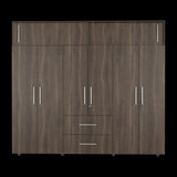 Closet Bigaf Milan y Wengue 230x204cm Con Tres Cajones y Ocho Puertas - CLOSETS | Bylmo