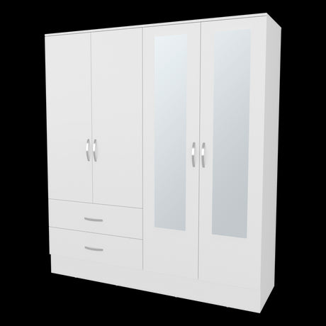 Closet Bolton Blanco 120x180.6cm Con Dos Cajones Tres Puertas y Espejo - CLOSETS | Bylmo