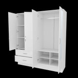 Closet Bolton Blanco 120x180.6cm Con Dos Cajones Tres Puertas y Espejo - CLOSETS | Bylmo