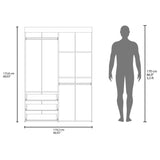 Closet Denver Blanco 119.2x172.8cm Con Tres Cajones y Cuatro Puertas - CLOSETS | Bylmo