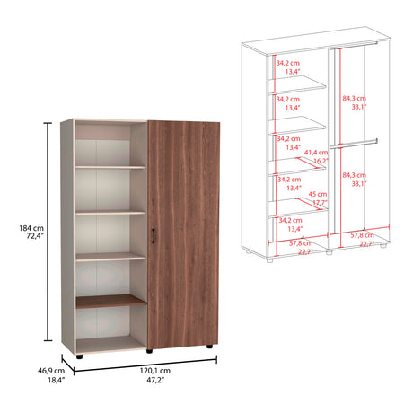 Closet Eco Capri y Milan 120.1x184cm Sin Cajones y Una Puerta - CLOSETS | Bylmo