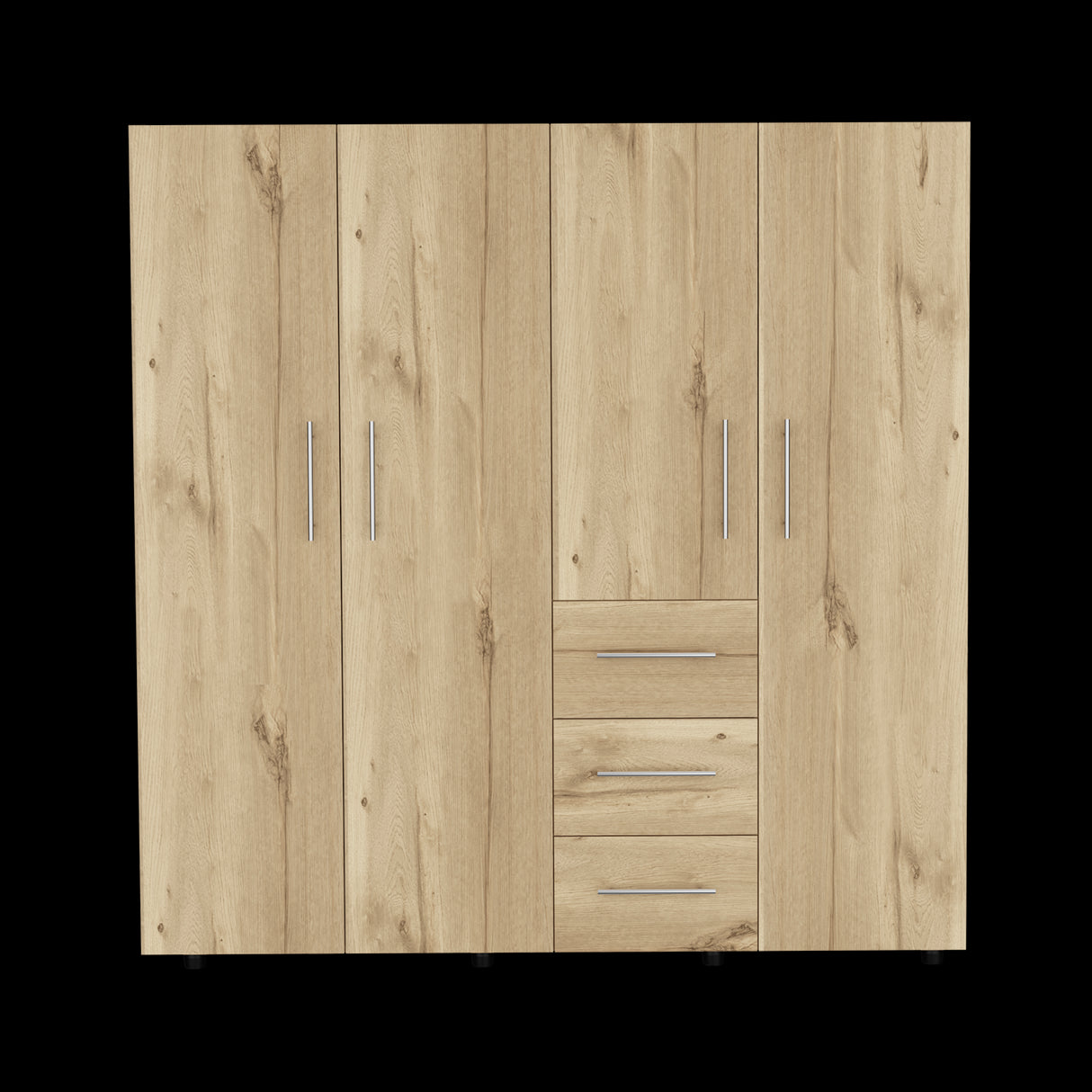 Closet Harlem Eco Duna y Blanco 181x184cm Con Tres Cajones y Cuatro Puertas - CLOSETS | Bylmo