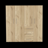 Closet Harlem Eco Duna y Blanco 181x184cm Con Tres Cajones y Cuatro Puertas - CLOSETS | Bylmo