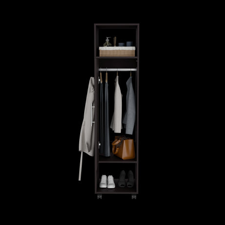 Closet Custer Wengue 40x160cm Sin Cajones Una Puerta y Espejo - CLOSETS | Bylmo