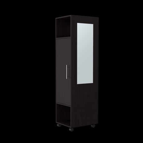 Closet Custer Wengue 40x160cm Sin Cajones Una Puerta y Espejo - CLOSETS | Bylmo