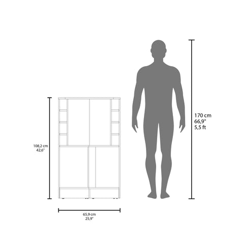 Bar Esquinero Jakes Fresno 46.9x108cm Con Ocho Portabotellas - BARES | Bylmo