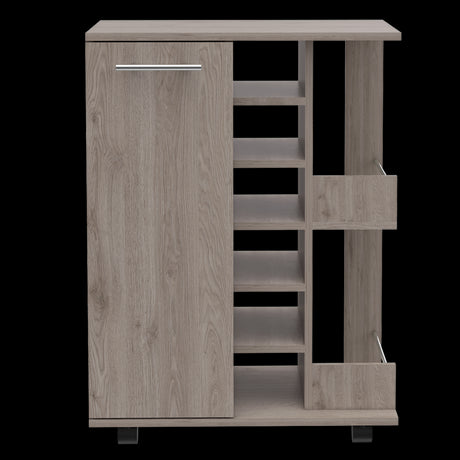 Bar Carro Cart Ceniza 60x82.1cm Con Seis Portabotellas - BARES | Bylmo