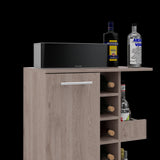 Bar Carro Cart Ceniza 60x82.1cm Con Seis Portabotellas - BARES | Bylmo