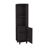 Bar Esquinero Kaia Plus Fresno Europeo y Wengue 45x180cm Con Diez Portabotellas - BARES | Bylmo