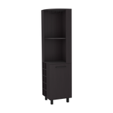Bar Esquinero Kaia Plus Fresno Europeo y Wengue 45x180cm Con Diez Portabotellas - BARES | Bylmo