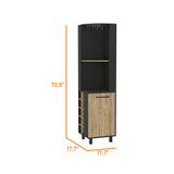 Bar Esquinero Kaia Plus Fresno Europeo y MIel 45x180cm Con Diez Portabotellas - BARES | Bylmo