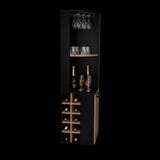 Bar Esquinero Kaia Plus Fresno Europeo y MIel 45x180cm Con Diez Portabotellas - BARES | Bylmo