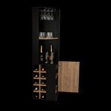 Bar Esquinero Kaia Plus Fresno Europeo y MIel 45x180cm Con Diez Portabotellas - BARES | Bylmo