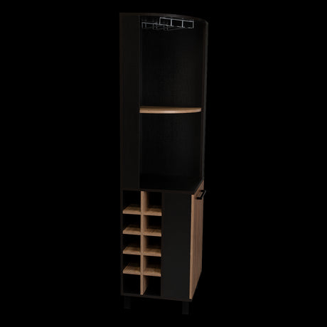 Bar Esquinero Kaia Plus Fresno Europeo y MIel 45x180cm Con Diez Portabotellas - BARES | Bylmo