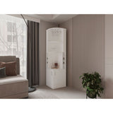 Bar Esquinero Beijing Blanco 46.9x180cm Con Ocho Portabotellas - BARES | Bylmo