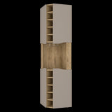 Bar Esquinero Obregon Macadamia y Taupe 45x180cm Con Diez Portabotellas - BARES | Bylmo