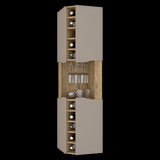 Bar Esquinero Obregon Macadamia y Taupe 45x180cm Con Diez Portabotellas - BARES | Bylmo