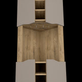 Bar Esquinero Obregon Macadamia y Taupe 45x180cm Con Diez Portabotellas - BARES | Bylmo