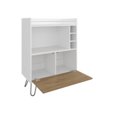 Bar Tori Blanco y Fresno Europeo 80x107cm Con Tres Portabotellas - BARES | Bylmo