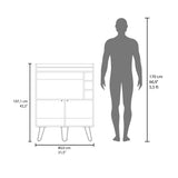 Bar Tori Blanco y Fresno Europeo 80x107cm Con Tres Portabotellas - BARES | Bylmo