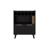 Bar Vance Wengue y Fresno Europeo 78.4x101.6cm Con Seis Portabotellas - BARES | Bylmo