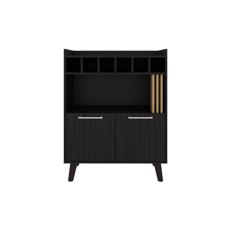 Bar Vance Wengue y Fresno Europeo 78.4x101.6cm Con Seis Portabotellas - BARES | Bylmo