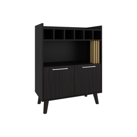 Bar Vance Wengue y Fresno Europeo 78.4x101.6cm Con Seis Portabotellas - BARES | Bylmo