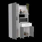 Alacena Pantress Blanco y Gris 98x165cm Con Tres Puertas - ALACENAS Y MUEBLES MICROONDAS | Bylmo