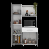 Alacena Pantress Blanco y Gris 98x165cm Con Tres Puertas - ALACENAS Y MUEBLES MICROONDAS | Bylmo