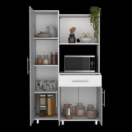Alacena Pantress Blanco y Gris 98x165cm Con Tres Puertas - ALACENAS Y MUEBLES MICROONDAS | Bylmo