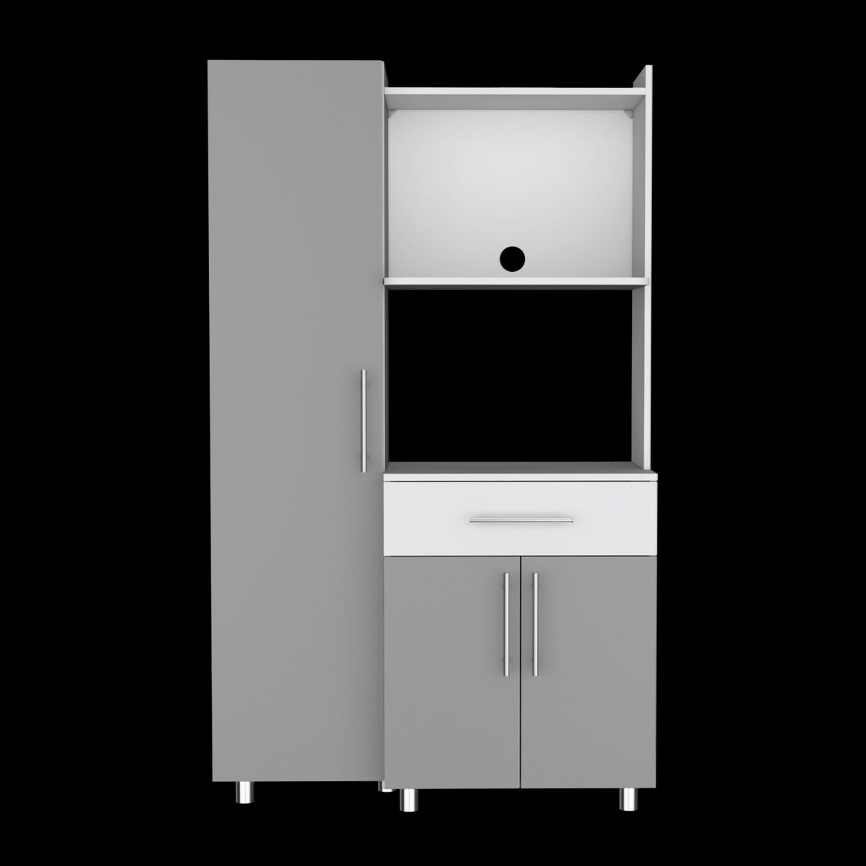 Alacena Pantress Blanco y Gris 98x165cm Con Tres Puertas - ALACENAS Y MUEBLES MICROONDAS | Bylmo