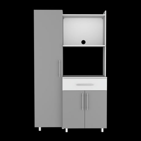 Alacena Pantress Blanco y Gris 98x165cm Con Tres Puertas - ALACENAS Y MUEBLES MICROONDAS | Bylmo