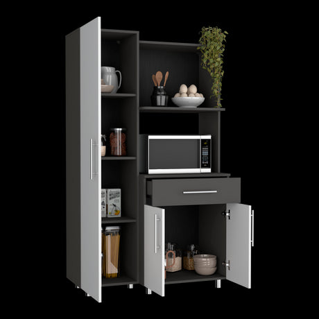 Alacena Pantress Blanco y Plomo 98x165cm Con Tres Puertas - ALACENAS Y MUEBLES MICROONDAS | Bylmo