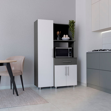 Alacena Pantress Blanco y Plomo 98x165cm Con Tres Puertas - ALACENAS Y MUEBLES MICROONDAS | Bylmo